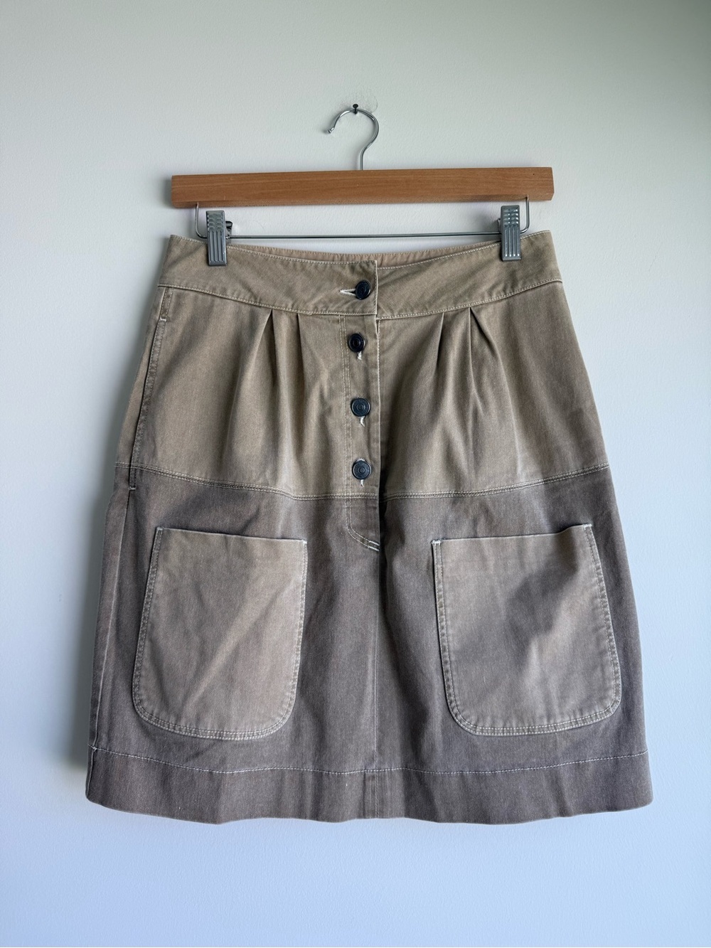 See by Chloé Tan Utility Button Front Mini Skirt US 4 Made in Italy